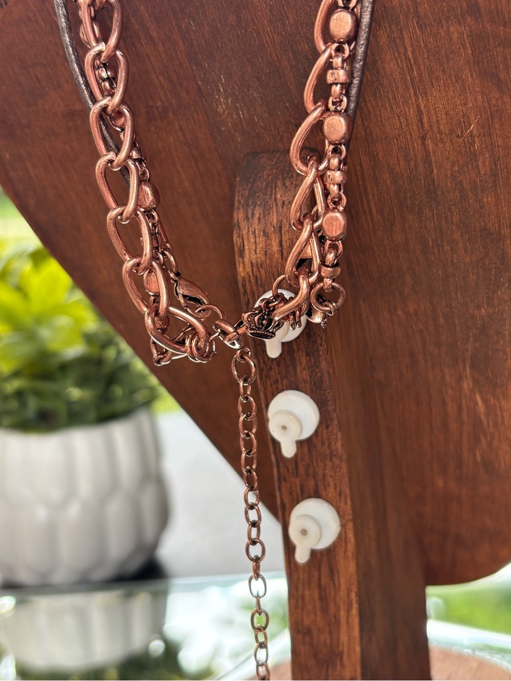 Premier Designs Prestley multistrand necklace copper discs and turquoise beads - Picture 8 of 8